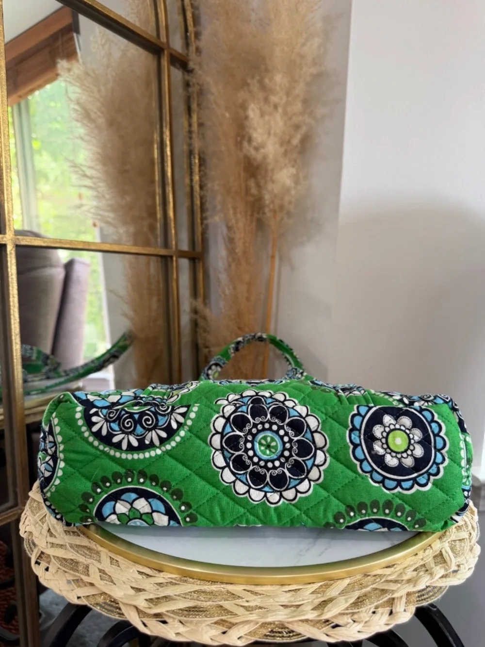 Vera Bradley Cupcake Green Floral Betsy Shoulder Bag Retired Rare Quilted Purse